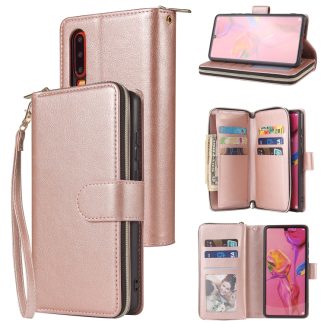 Zipper Wallet Bag Horizontal Flip PU Leather Case with Holder & 9 Card Slots & Wallet & Lanyard & Photo Frame, For Huawei P30, For Huawei P30 Lite, For Huawei P30 Pro, For Huawei P40