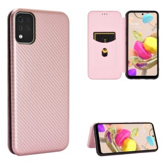 Carbon Fiber Texture Magnetic Horizontal Flip TPU + PC + PU Leather Case with Card Slot, For LG K42, For OPPO Realme V5 / Realme Q2, For Wiko View5 Plus, For Huawei P Smart 2021 / Y7A