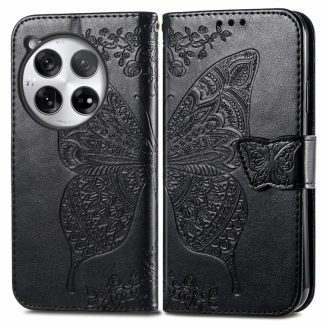 Butterfly Love Flower Embossed Leather Phone Case, For OnePlus 12, For OnePlus Ace 2V