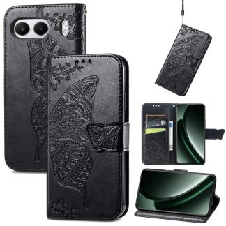 Butterfly Love Flower Embossed Leather Phone Case, For OnePlus Nord 4, For OnePlus Ace 3, For OnePlus 12R