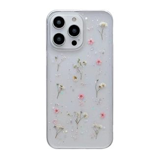 Gypsophila Flowers Pattern TPU Protective Phone Case, For iPhone 15 Pro, For iPhone 15 Plus, For iPhone 15