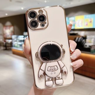 Electroplating Astronaut Holder Phone Case, For iPhone 15 Pro Max, For iPhone 15 Pro, For iPhone 15 Plus, For iPhone 15