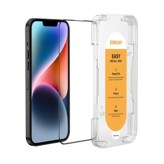 ENKAY Easy Install High Alumina Silicon Full Glass Film, For iPhone 14 / 16e / 13 / 13 Pro, For iPhone 16 Pro Max, For iPhone 16 Pro, For iPhone 16 Plus, For iPhone 15 Plus, For iPhone 16, For iPhone 15, For iPhone 15 Pro Max, For iPhone 15 Pro...