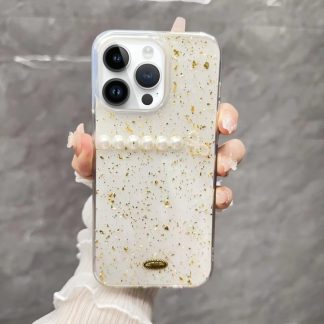Gold Foil Pearl Bow TPU Phone Case, For iPhone 13 Pro Max, For iPhone 13 Pro, For iPhone 13, For iPhone  12, For iPhone 12 Pro Max