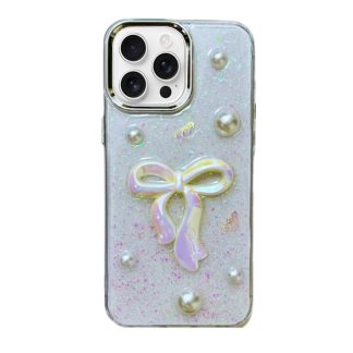 3D Bow Pearl Love Flower TPU Phone Case, For iPhone 16 Pro Max, For iPhone 16 Pro, For iPhone 16 Plus, For iPhone 16, For iPhone 15 Pro Max, For iPhone 15 Pro, For iPhone 15 Plus, For iPhone 15, For iPhone 14 Plus, For iPhone 14, For iPhone 14 Pro...