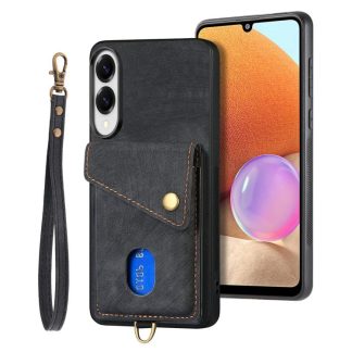 Retro Card Wallet Fold Leather Phone Case with Strap, For Samsung Galaxy S25 Edge 5G, For Samsung Galaxy A56 5G, For Samsung Galaxy A36, For Samsung Galaxy S25 5G