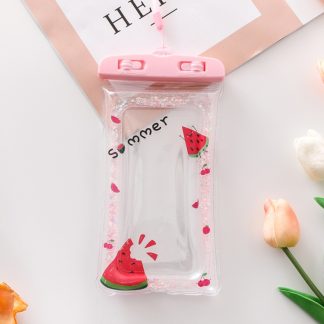 Cartoon Transparent Swimming Inflatable Air Bag Floating Mobile Phone Waterproof Bag, Random Color Delivery, Pink Watermelon, Green Peach, Purple Kitten, Blue Bunny, There is a Mine at Home, Green Cactus 1, Green Cactus 2, Green Cactus 3, Pink Strawber...