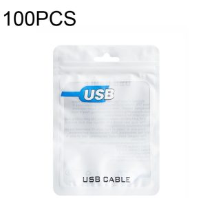 100 PCS  USB Cable Packaging Bag Data Cable Bag Ziplock Bag, 7.5 x 12cm, 10.5 x 15 cm