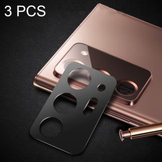 3 PCS Lens Film Aluminum Alloy Sheet Camera Protection Film, For Samsung Galaxy Note20 Ultra (Black), For Samsung Galaxy Note20 Ultra (Rose Gold)