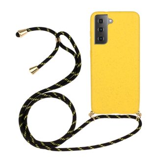 Wheat Straw Material + TPU Protective Case with Lanyard, For Samsung Galaxy S21 5G, For Samsung Galaxy S21+ 5G, For Samsung Galaxy S21 Ultra 5G, For Samsung Galaxy S20 FE