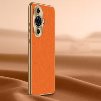 Litchi Texture Genuine Leather Phone Case, For Huawei nova 11 Pro, For Huawei Mate 60, For Huawei nova 11, For Huawei Mate 60 Pro, For Huawei P50 Pro, For Huawei Mate 50 RS
