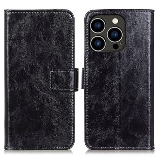 Retro Crazy Horse Texture Horizontal Flip Leather Phone Case, For iPhone 16 Pro, For iPhone 16 Plus, For iPhone 16, For iPhone 15 Pro Max, For iPhone 15 Pro, For iPhone 15 Plus