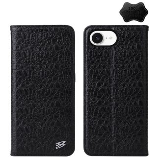 Fierre Shann Crocodile Texture Magnetic Genuine Leather Phone Case, For iPhone 16e, For iPhone 16 Pro Max, For iPhone 16 Pro, For iPhone 16 Plus, For iPhone 16, For iPhone 15 Pro Max, For iPhone 15 Pro, For iPhone 15 Plus, For iPhone 15...