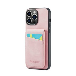 Fierre Shann Crazy Horse Card Holder Back Cover PU Phone Case, For iPhone 15 Pro Max, For iPhone 15 Pro, For iPhone 15 Plus, For iPhone 15