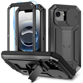 R-JUST Sliding Camera IP54 Life Waterproof Holder Phone Case, For iPhone 16e, For iPhone 16 Pro Max, For iPhone 16 Pro, For iPhone 16 Plus, For iPhone 16, For iPhone 15 Pro Max