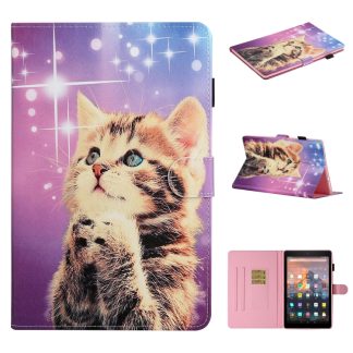 Colored Drawing Pattern Horizontal Flip PU Leather Case with Holder & Card Slot & Sleep / Wake-up Function, For Amazon Kindle Fire HD 8 (2016/2017/2018), For Amazon Kindle Fire HD 8 (2020), For Amazon Kindle Fire HD 10 (2015 / 2017)