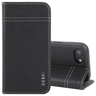 GEBEI Top-grain Horizontal Flip Leather Phone Case, For iPhone 16e, For iPhone 16 Pro Max, For iPhone 16 Pro, For iPhone 16 Plus, For iPhone 16, For iPhone 15 Pro Max