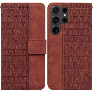 Geometric Embossed Leather Phone Case, For Samsung Galaxy S25 Ultra 5G, For Samsung Galaxy S24 FE 5G