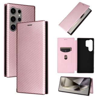 Carbon Fiber Texture Flip Leather Phone Case, For Samsung Galaxy S25 Ultra 5G, For Samsung Galaxy S24 FE 5G