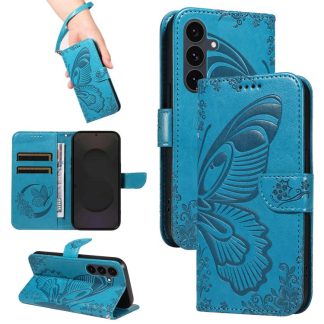 Swallowtail Butterfly Embossed Leather Phone Case, For Samsung Galaxy S25 FE 5G, For Samsung Galaxy S25 / S24 5G, For Samsung Galaxy S25+ / S24+ 5G, For Samsung Galaxy S25 Ultra 5G