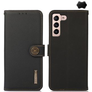 KHAZNEH Custer Genuine Leather RFID Phone Case, For Samsung Galaxy S25 FE 5G, For Samsung Galaxy S25 Edge 5G, For Samsung Galaxy S25 Ultra 5G, For Samsung Galaxy S24 FE 5G