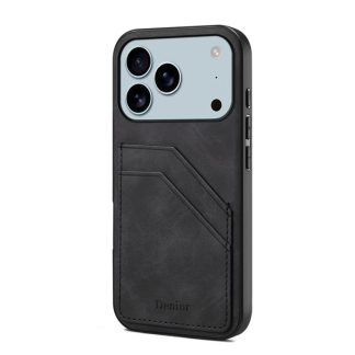 Denior D09 PU Dual Card Slot Achterkant Telefoonhoesje, For iPhone 17 Pro Max, For iPhone 17 Pro, For iPhone 17, For iPhone 17 Air, For iPhone 16e, For iPhone 16 Pro Max, For iPhone 16 Pro, For iPhone 16 Plus