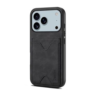 Denior D06 PU Back Cover Kaartsleuf Houder Telefoonhoesje, For iPhone 17 Pro Max, For iPhone 17 Pro, For iPhone 17, For iPhone 17 Air, For iPhone 16e, For iPhone 16 Pro Max, For iPhone 16 Pro, For iPhone 16 Plus