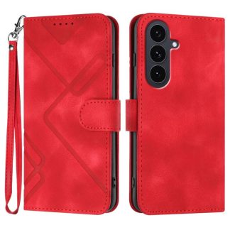 Line Pattern Skin Feel Leather Phone Case, For Samsung Galaxy S25 FE 5G, For Samsung Galaxy S25 5G, For Samsung Galaxy S25+ 5G, For Samsung Galaxy S25 Ultra 5G