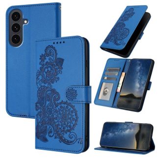 Datura Flower Embossed Flip Leather Phone Case, For Samsung Galaxy S25 FE 5G, For Samsung Galaxy S25 5G, For Samsung Galaxy S25+ 5G