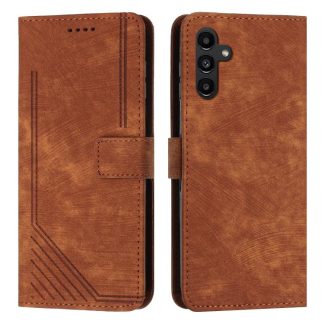 Skin Feel Stripe Pattern Leather Phone Case with Lanyard, For Samsung Galaxy S25 FE 5G, For Samsung Galaxy S25 Edge 5G, For Samsung Galaxy S25 / S24 5G, For Samsung Galaxy S25+ / S24+ 5G
