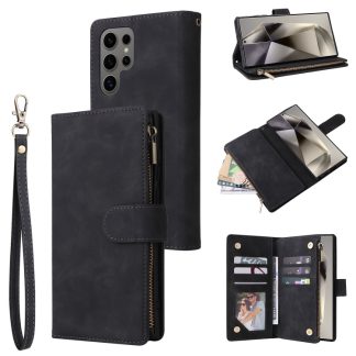 Multifunctional Frosted Zipper Wallet Leather Phone Case, For Samsung Galaxy S25 Ultra 5G, For Samsung Galaxy S24 FE 5G, For Samsung Galaxy S23 FE 5G, For Samsung Galaxy S22+ 5G