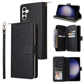 9-Card Slots Zipper Wallet Bag Leather Phone Case, For Samsung Galaxy S25 FE 5G, For Samsung Galaxy S25 Edge 5G, For Samsung Galaxy S25 5G, For Samsung Galaxy S25+ 5G