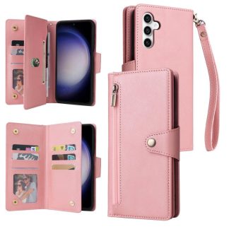 Rivet Buckle 9 Cards Three Fold Leather Phone Case, For Samsung Galaxy S25 FE 5G, For Samsung Galaxy S25 Edge 5G, For Samsung Galaxy S25 5G, For Samsung Galaxy S25+ 5G