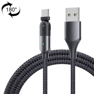 3A USB to USB-C / Type-C 180 Degree Rotating Elbow Charging Cable, 1.2m Type-C, 2m Type-C