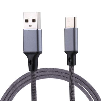 1m 2A Output USB to USB-C / Type-C Nylon Weave Style Data Sync Charging Cable, 2A Grey, 2A Red, 2A White, 2A Black, 2A Pink