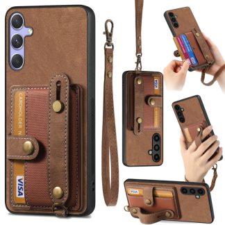 Retro Cross Wristband Wallet Leather Back Phone Case, For Samsung Galaxy S25+ 5G, For Samsung Galaxy S25 Ultra 5G