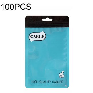 100 PCS Thumb Type Data Cable Packaging Bag Thickened Plastic Ziplock Bag, 11 x 18cm, 10.5 x 15cm