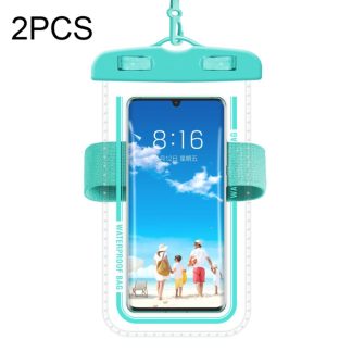 2 PCS Armband Style Transparent Waterproof Cell Phone Case Swimming Cell Phone Bag, Armband Macaron Blue, Armband Macaron Red, Armband Black, Armband Green, Armband Gray Blue