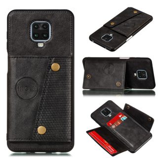 PU + TPU Shockproof Magnetic Protective Case with Card Slots, For Xiaomi Redmi Note 9 Pro