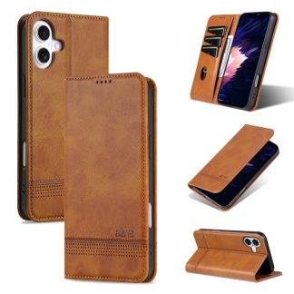 AZNS magnetische lederen telefoonhoes met kalfstextuur, For iPhone 16, For iPhone 15 Pro Max, For iPhone 15 Pro