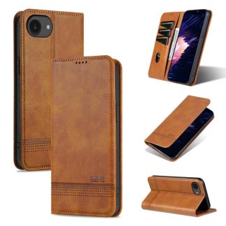 AZNS magnetische lederen telefoonhoes met kalfstextuur, For iPhone 16e, For iPhone 16 Pro Max, For iPhone 16 Pro, For iPhone 16 Plus
