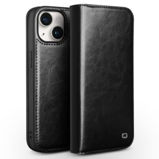 QIALINO Klassiek lederen telefoonhoesje, For iPhone 15