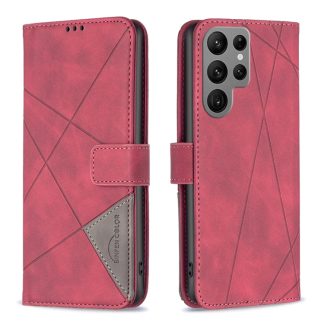 Magnetic Buckle Rhombus Texture Leather Phone Case, For Samsung Galaxy S25 Ultra 5G, For Samsung Galaxy S24 FE 5G