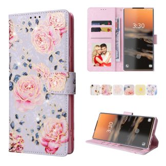 Bronzing Painting RFID Leather Phone Case, For Samsung Galaxy S23 Ultra 5G, For Samsung Galaxy S23+ 5G, For Samsung Galaxy S23 5G